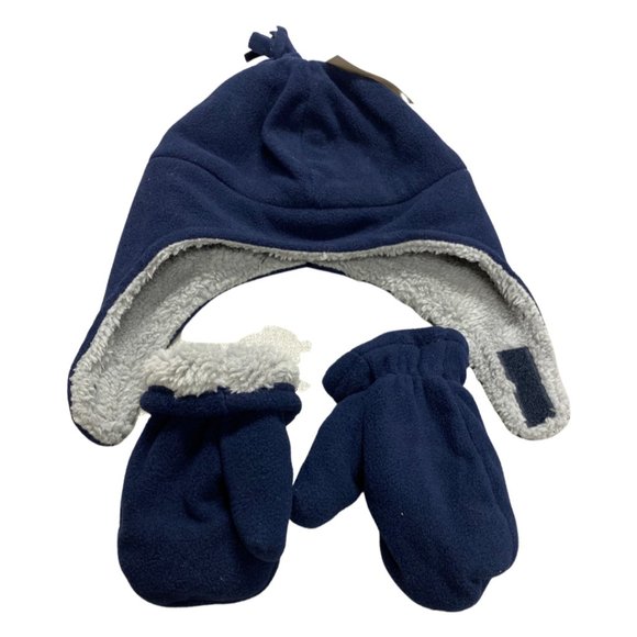 N'Ice Caps Little Boys and Baby Sherpa Lined Warm Fleece Winter Hat Mitten Set - Picture 1 of 3